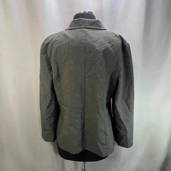 Spago Blazer Jacket Womens 10 Charcoal Gray Single Breasted Notch Lapel Formal - Picture 3 of 14